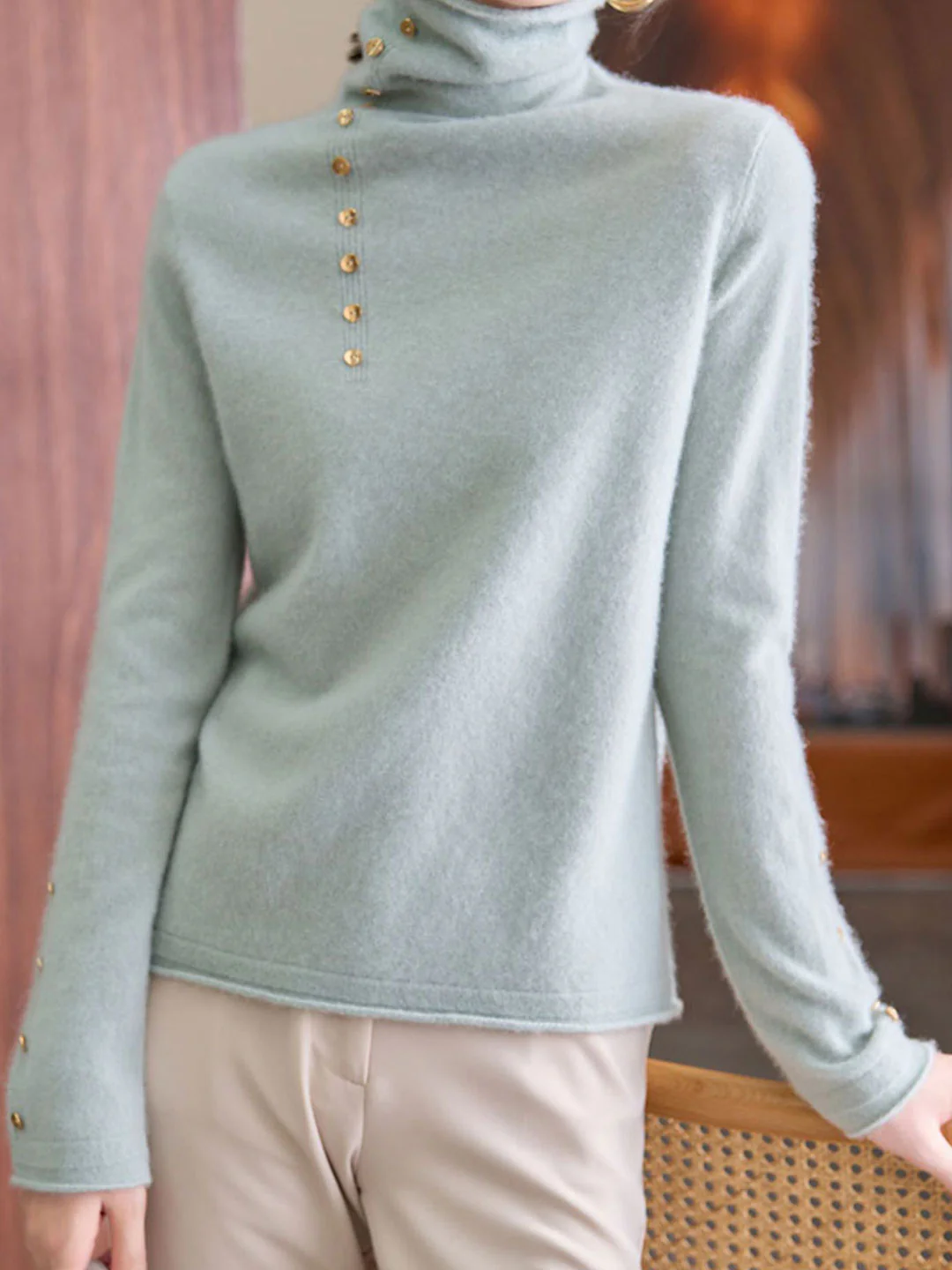 Women's Classic French Turtleneck Sweater