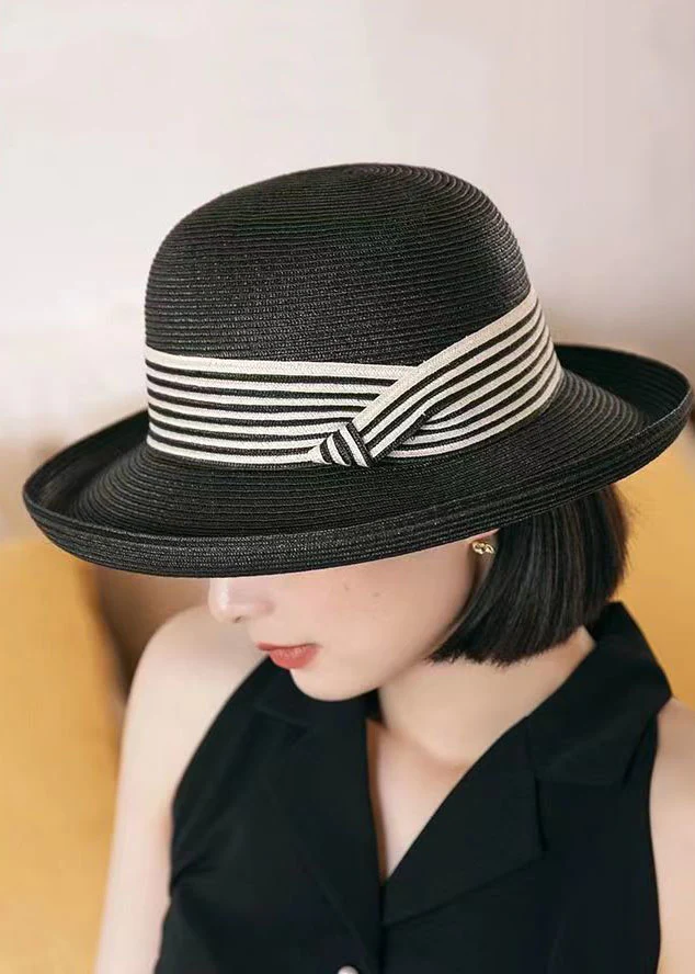 Elegant Pattern Patchwork Straw Sun Hat