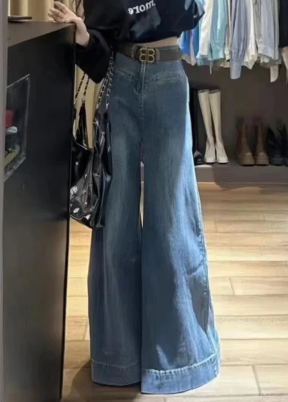 Women's High Waisted Denim Wide Leg Pants