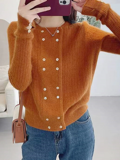 Women's Double Breasted Knit Cardigan Fall