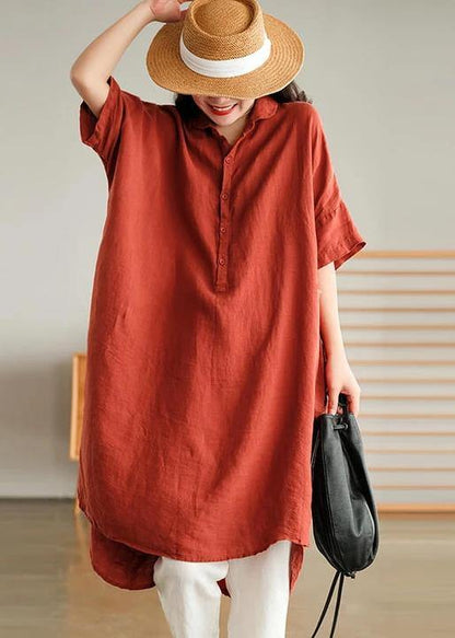 Women's Casual Linen Shirt Dress