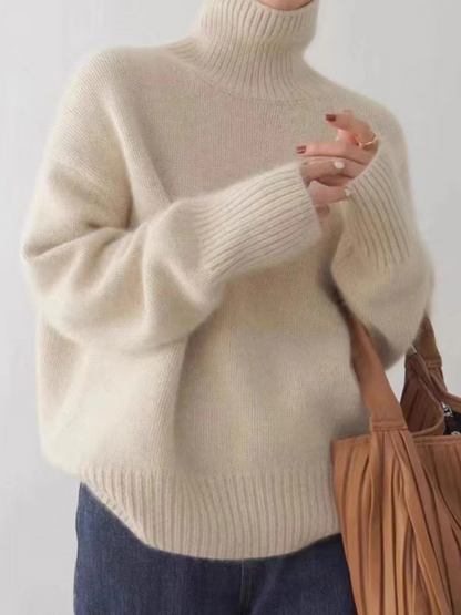 Women's Loose High Neck Knit Sweater Fall