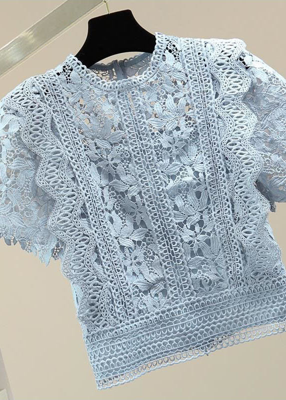 Elegant Patchwork Lace Blouse Top