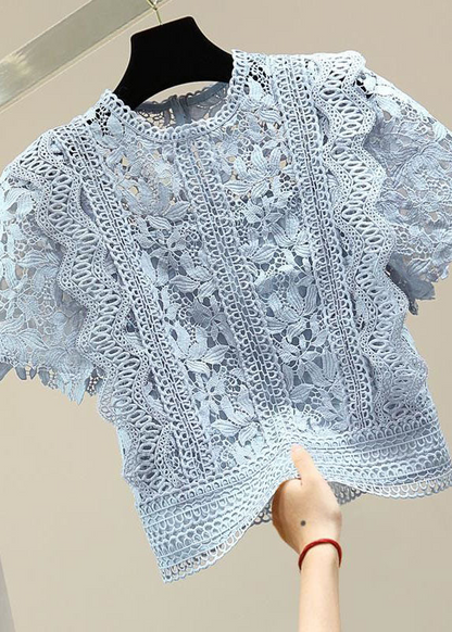 Elegant Patchwork Lace Blouse Top