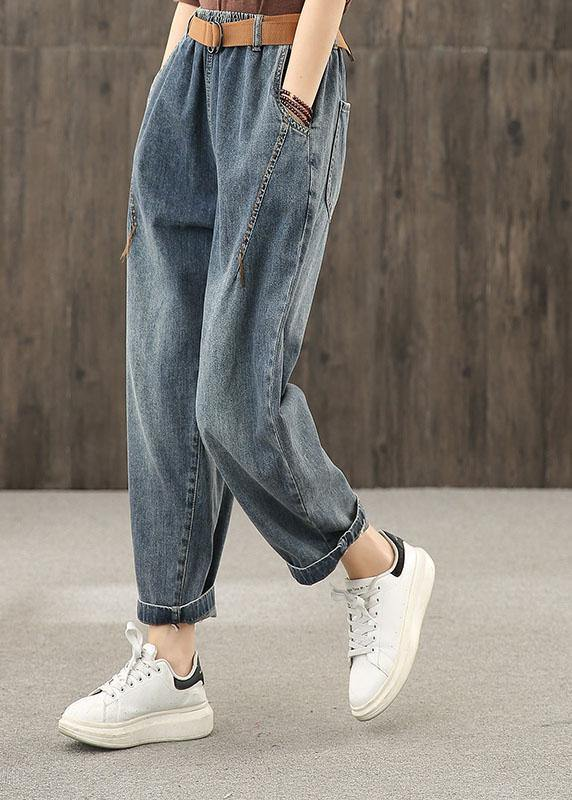 Vintage Nostalgia Washed Denim New Casual Pants