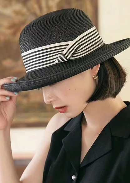 Elegant Pattern Patchwork Straw Sun Hat