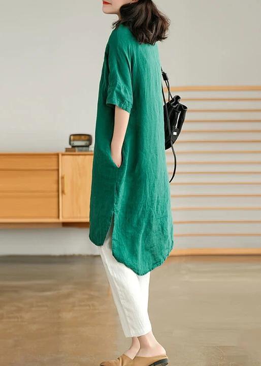 Women's Casual Linen Shirt Dress