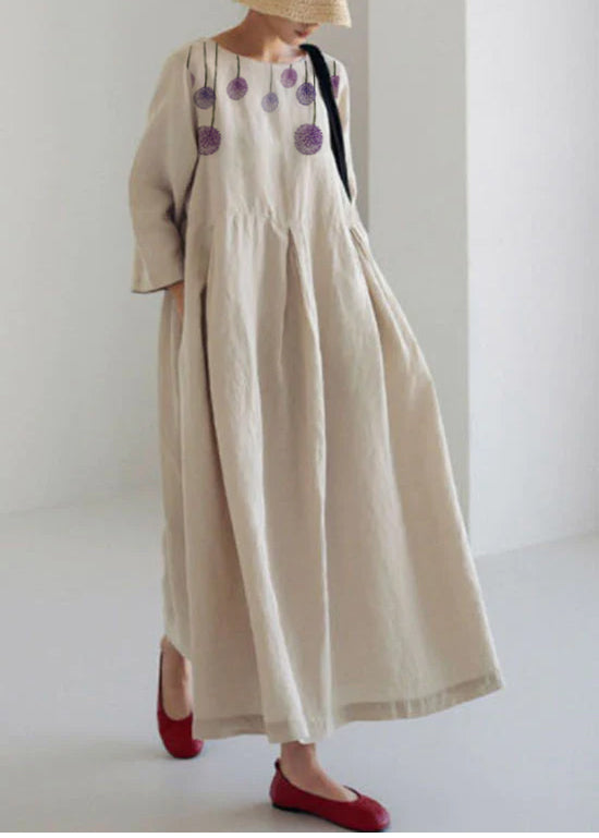 Loose Cotton Linen Dress