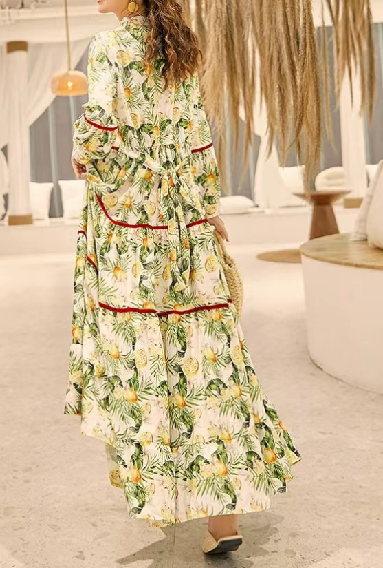 Bohemian Embroidered Patchwork Color Clash Beach Dress