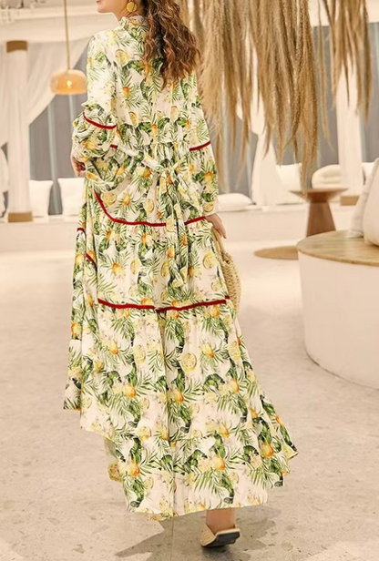 Bohemian Embroidered Patchwork Color Clash Beach Dress