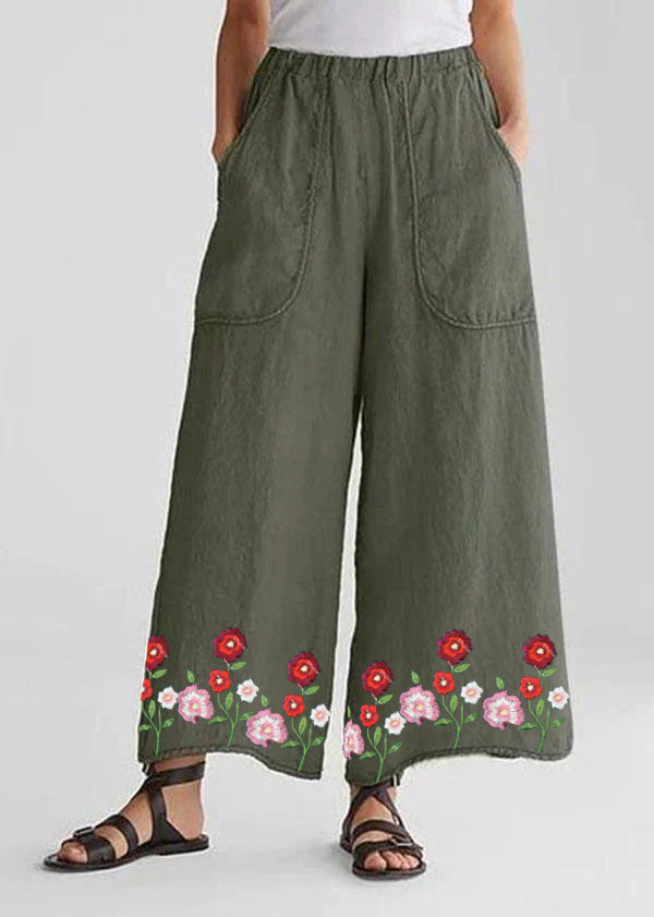 Loose Wide Leg Casual Big Pocket Pants