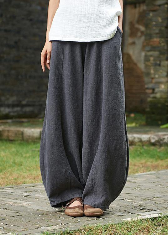 Women's Chinese Style Ramie Peplum Pants