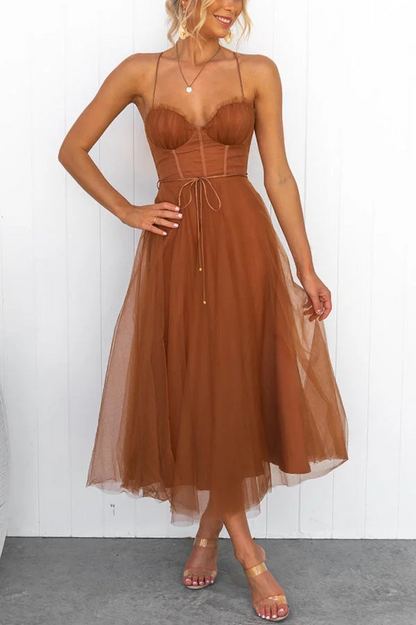 Chiffon Halter Party Extra Long Dress