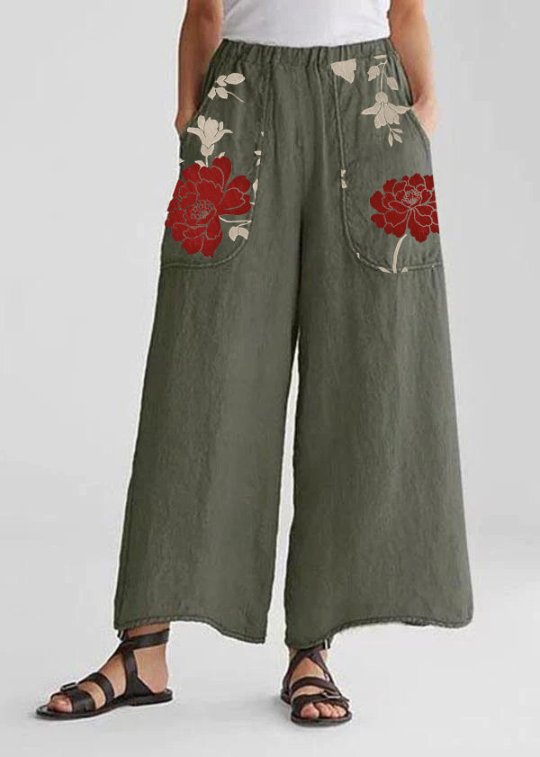 Loose Wide Leg Casual Big Pocket Pants