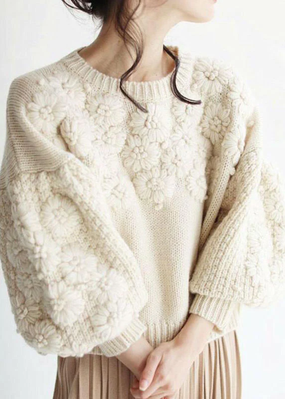 Women's Chunky Warm Embroidered Knit Sweater