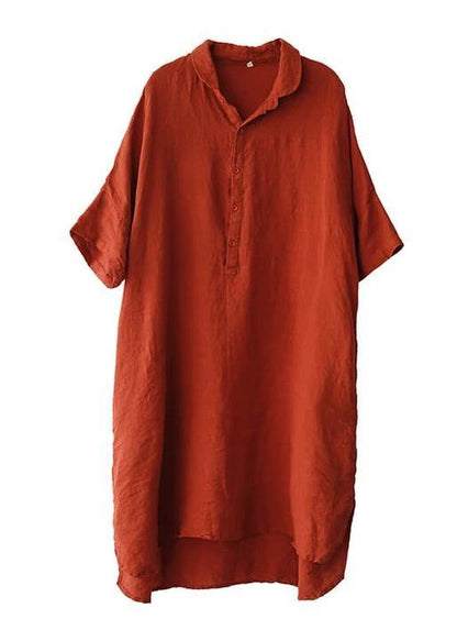 Women's Casual Linen Shirt Dress