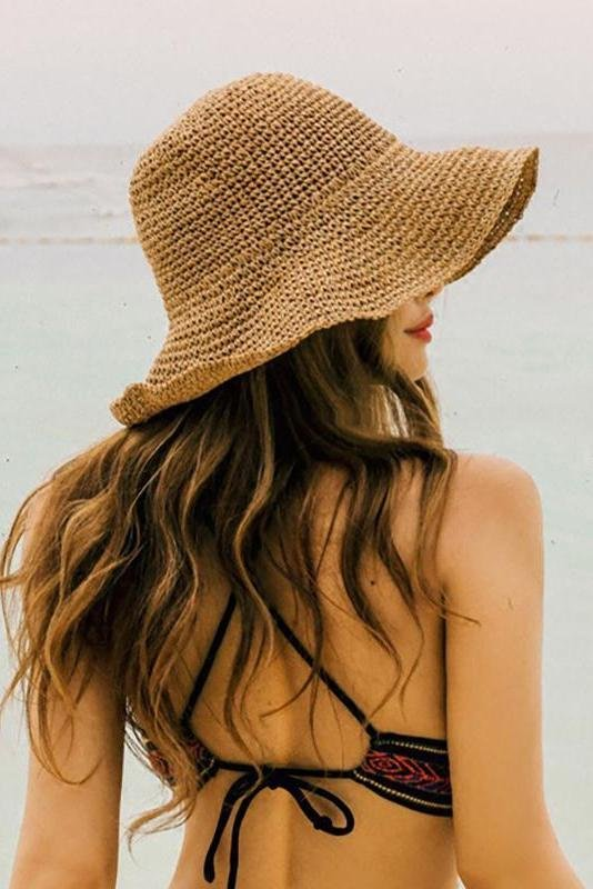 Women's Travel Sunscreen Folding Straw Hat