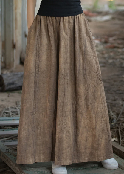 Vintage dyed elastic hem linen bustier skirt