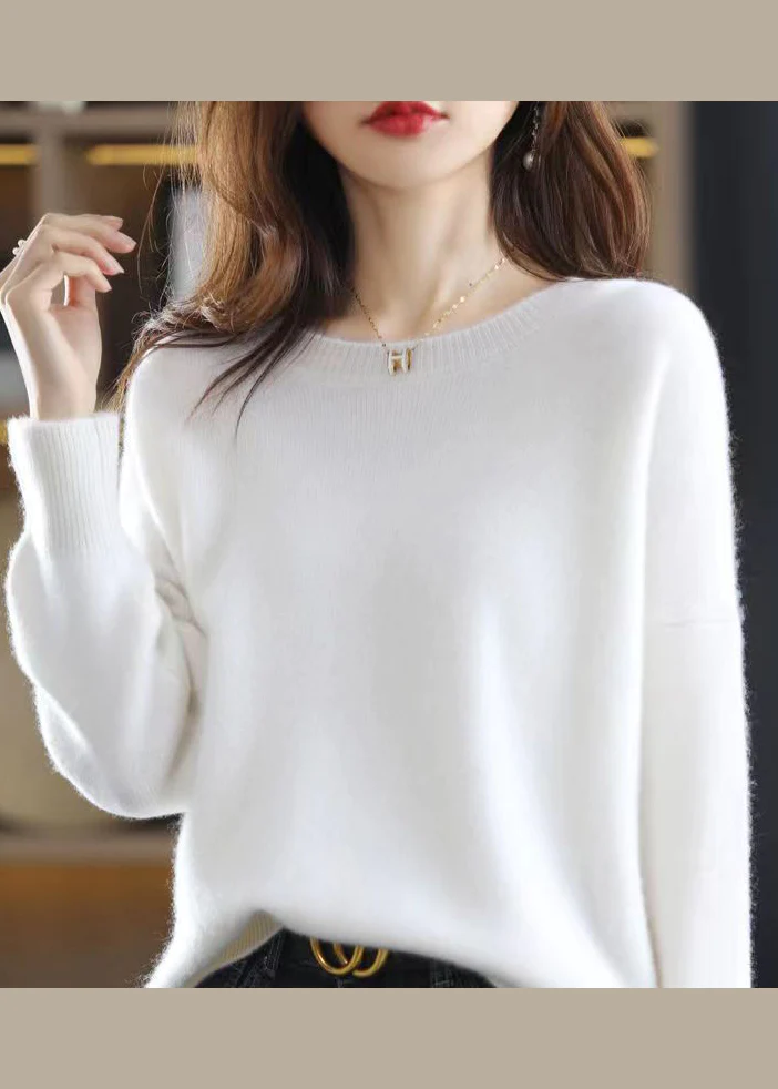 Casual O-Neck Thick Patchwork Knit Sweater Top