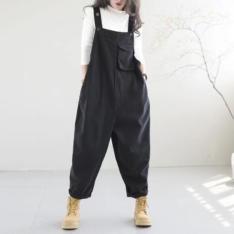 Casual Pocket Button Back Jumpsuit