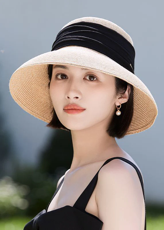 Bohemian Beige Large Brim Straw Sun Protection Soft Sun Hat