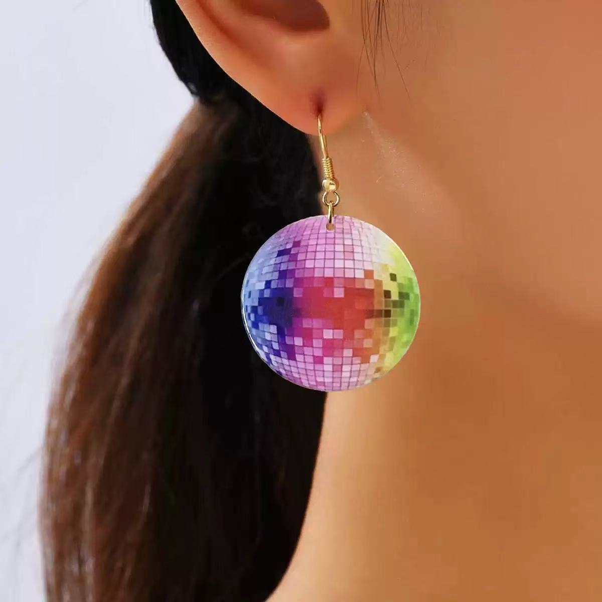 Women's Reversible Color Cyberpunk Techno Element Drop Earrings