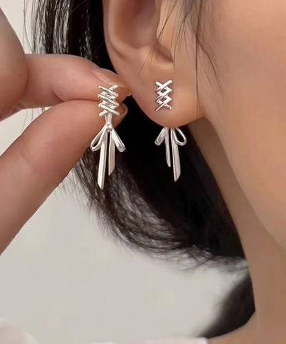 Fashion Sterling Silver Bow Earrings