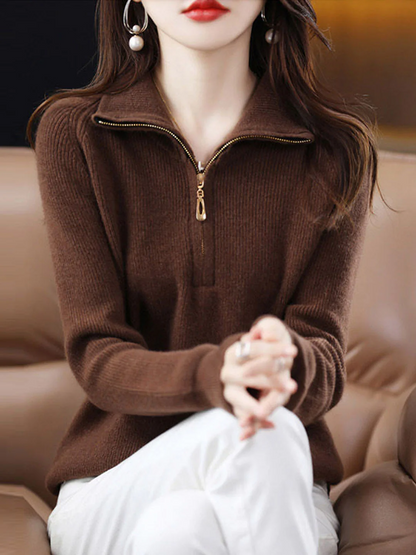 Women's Pullover Zipper Knit Spring