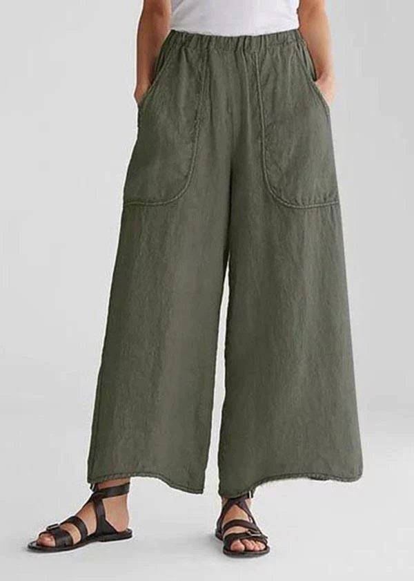 Loose Wide Leg Casual Big Pocket Pants