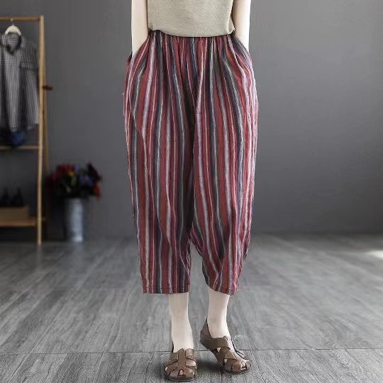 Clashing Stripes Resort Cotton Pants