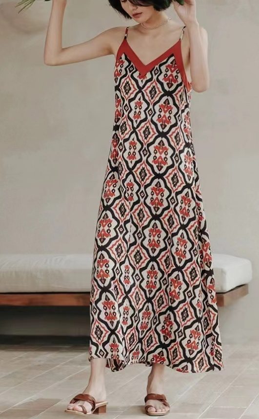 Bohemian Printed Beach Halter Dress