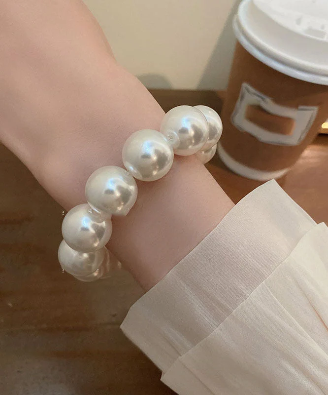 Handmade hand beaded pearl bracelet