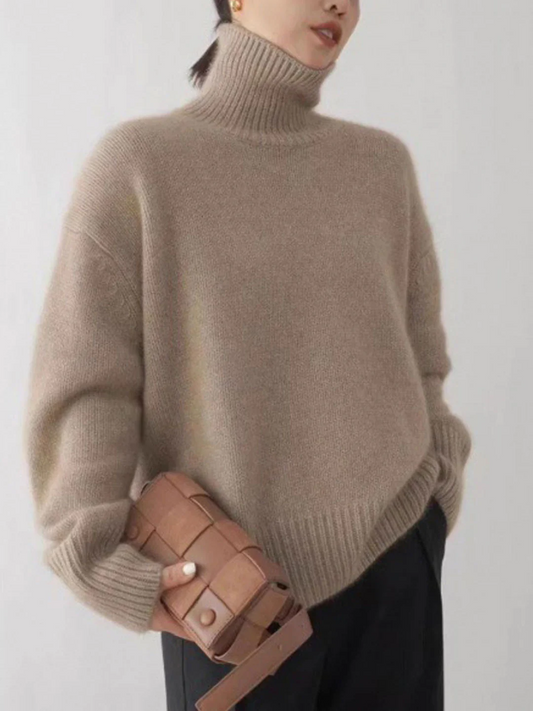 Women's Loose High Neck Knit Sweater Fall