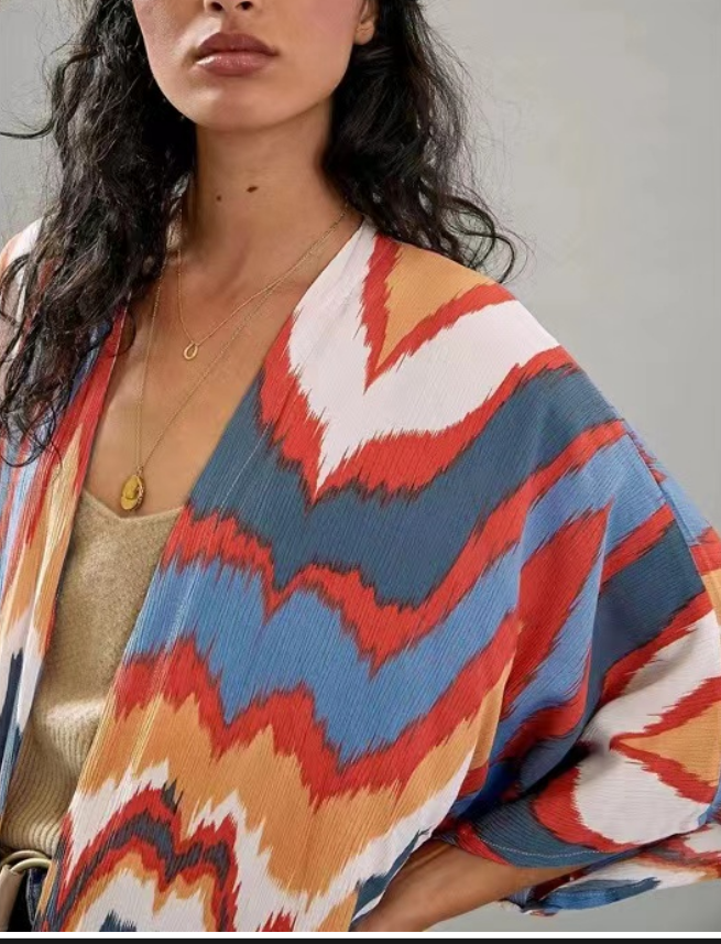 Vintage Tie-Dye Printed Cardigan Thin Sun Screen Jacket