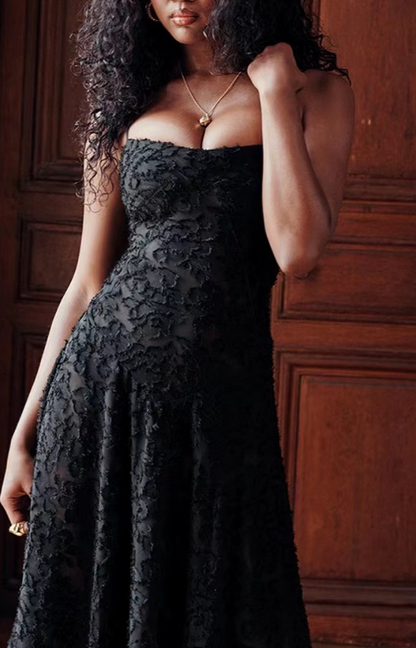 Black Sheer Lace Long Dress Gowns Dresses