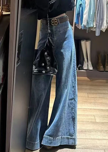 Women's High Waisted Denim Wide Leg Pants