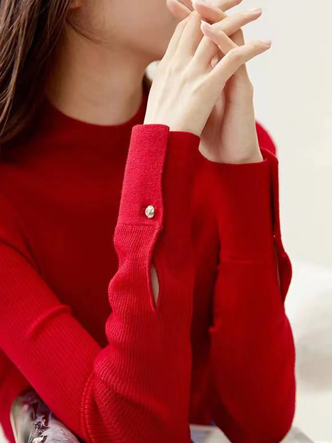 Women's Classic Turtleneck Solid Color Knit Sweater