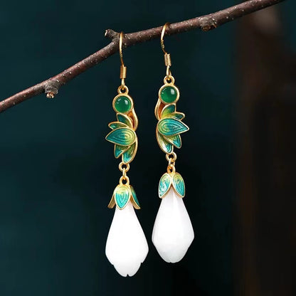 Chic Magnolia Jade Earrings