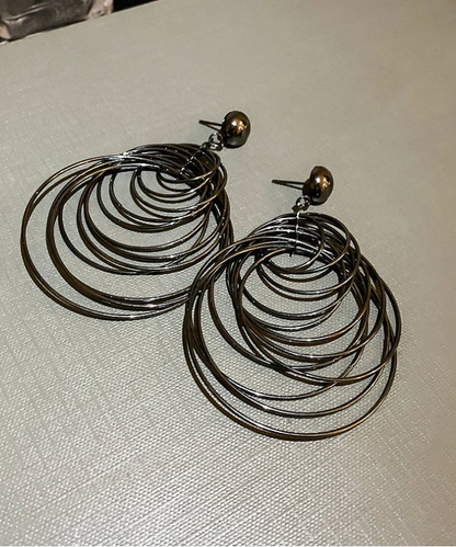 Women's Black Alloy Skeleton Earrings