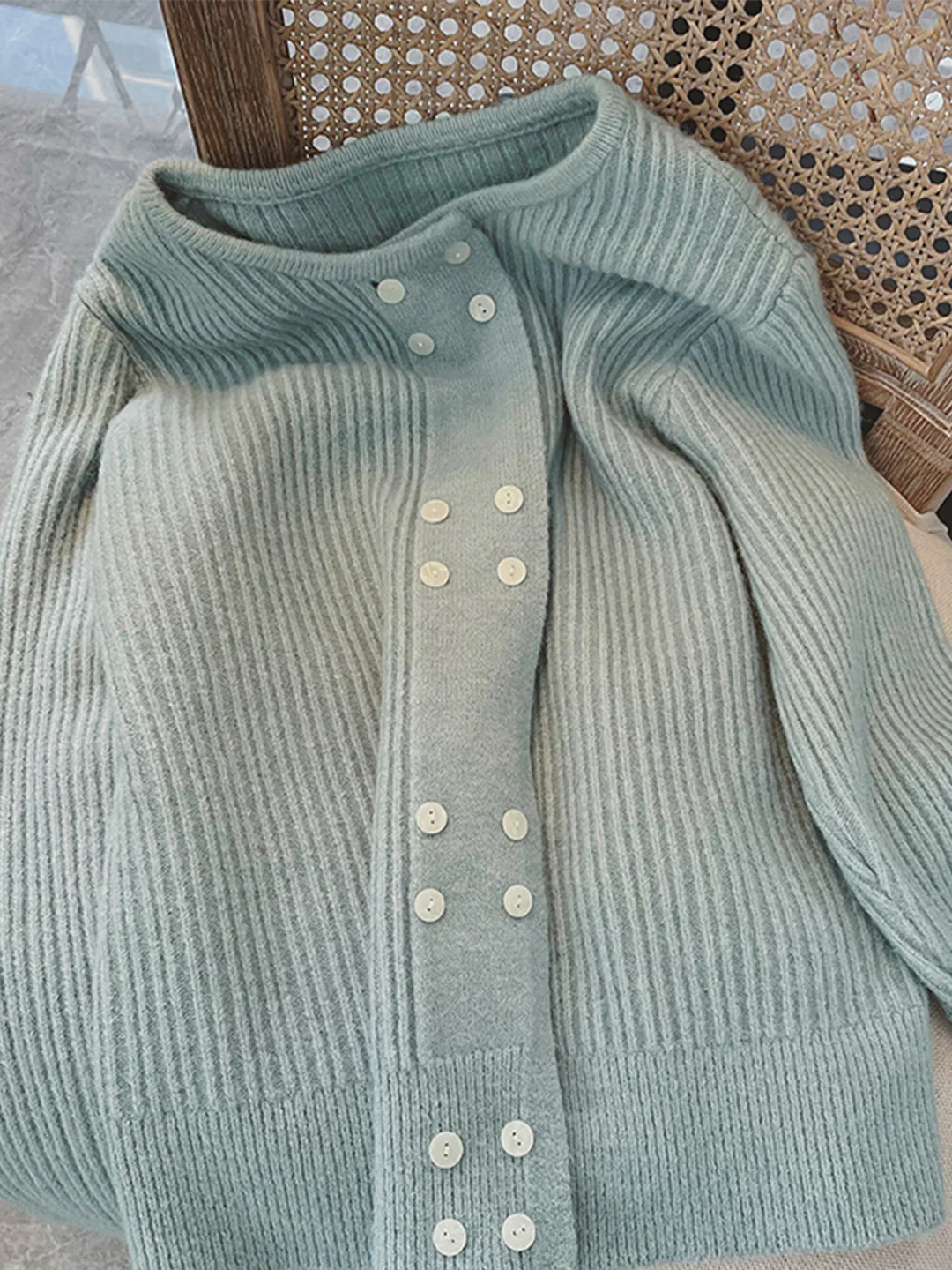 Women's Double Breasted Knit Cardigan Fall