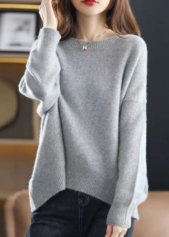 Casual O-Neck Thick Patchwork Knit Sweater Top