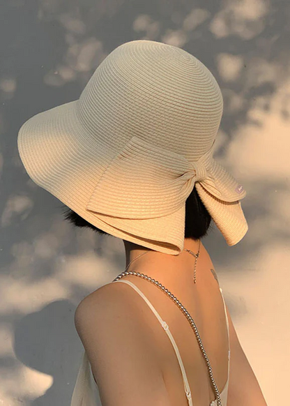 Stylish Bow Straw Bell Hat