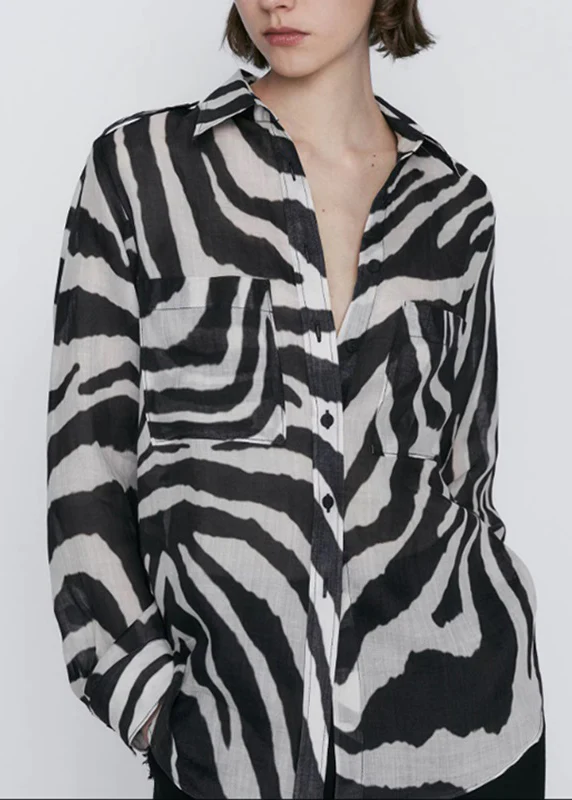 Casual Zebra Pocket Shirt Top