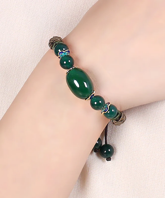 Hand-Woven Agate Cloisonné Charm Bracelet