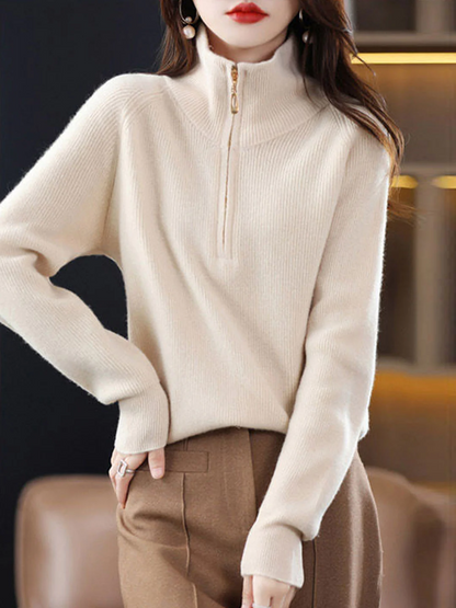 Women's Pullover Zipper Knit Spring