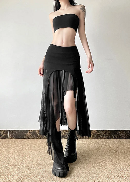 Women's Asymmetric Patchwork Skirt Summer