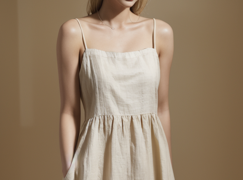 Casual Halter Pocket Cotton Linen Dress