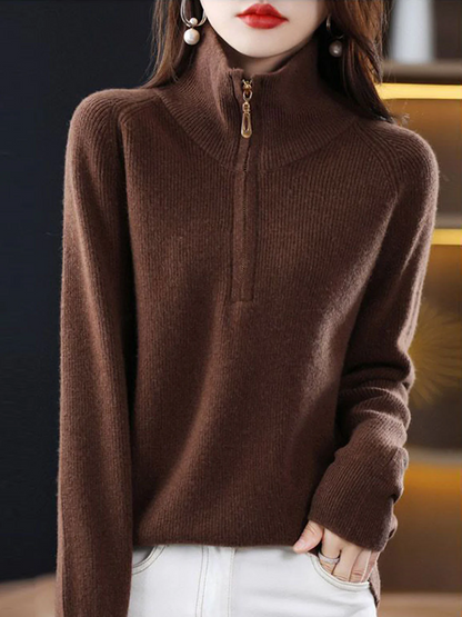 Women's Pullover Zipper Knit Spring