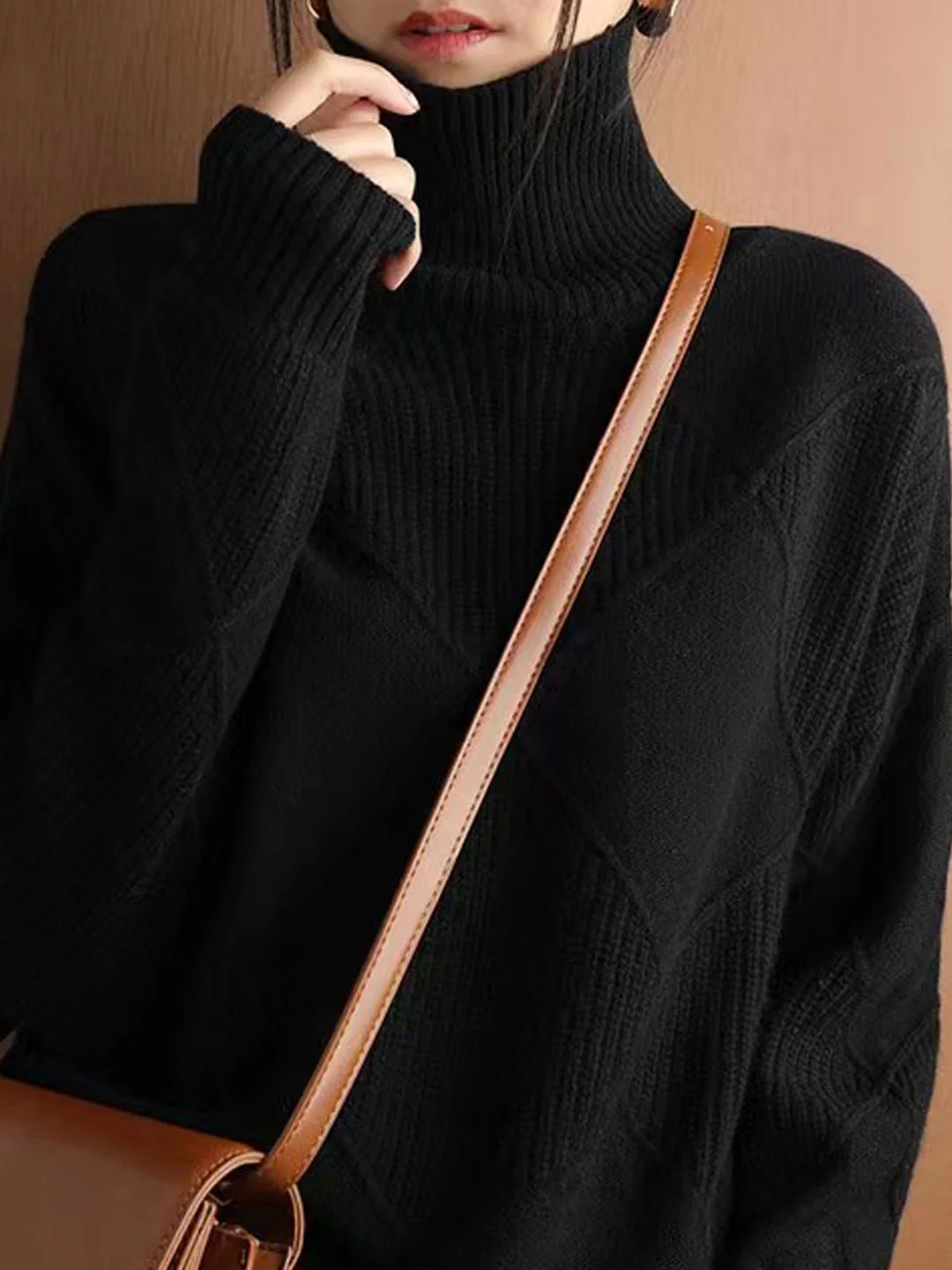 Women's High Neck Knit Sweater Fall