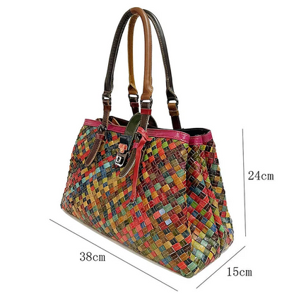 Women's Multicolor Leather Handbag